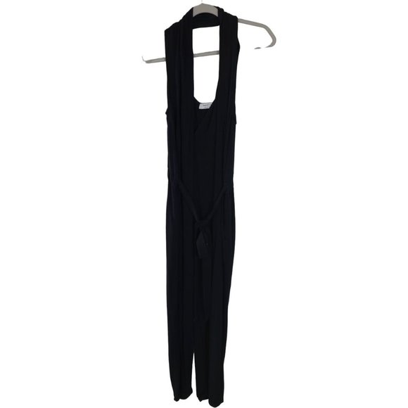 Bailey 44 Pants - Bailey 44 Womens S Black Sleeveless Tie Front V-Neck Wrap Jumpsuit Pockets